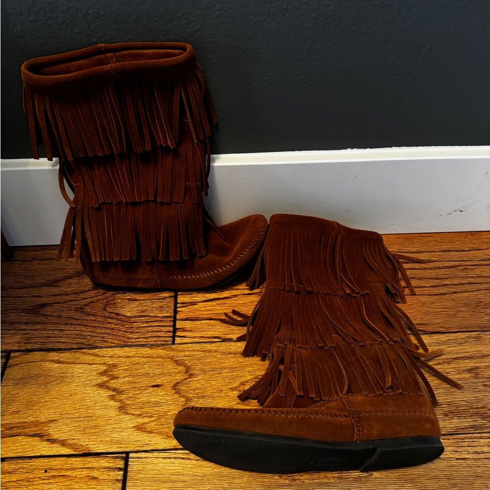 3-Layer Fringe Suede Boot. - image 1